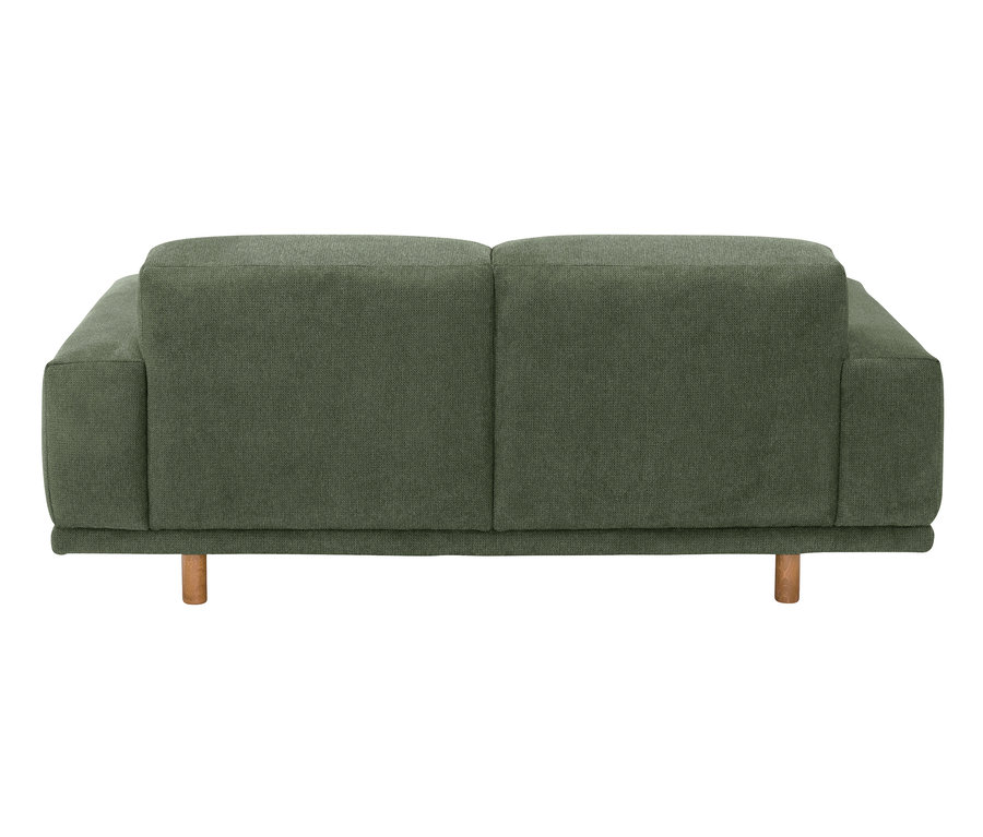Rückansicht des grünen 2-Sitzer Sofas "Penelope".
