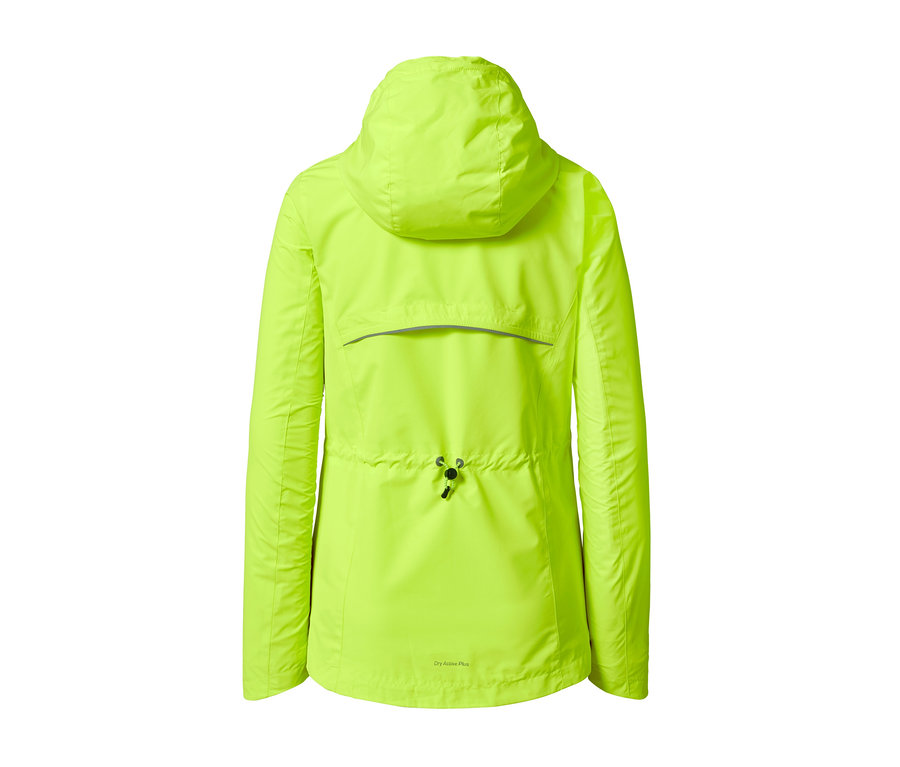 Rückansicht der Windprotection-Laufjacke in Neongelb.