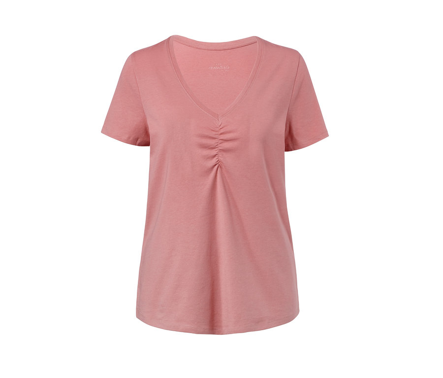 Rosa Shorty-Pyjama mit V-Ausschnitt und kurzen Ärmeln.