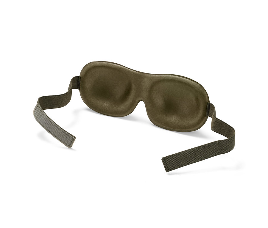 Eine grüne 3D-Schlafmaske.
