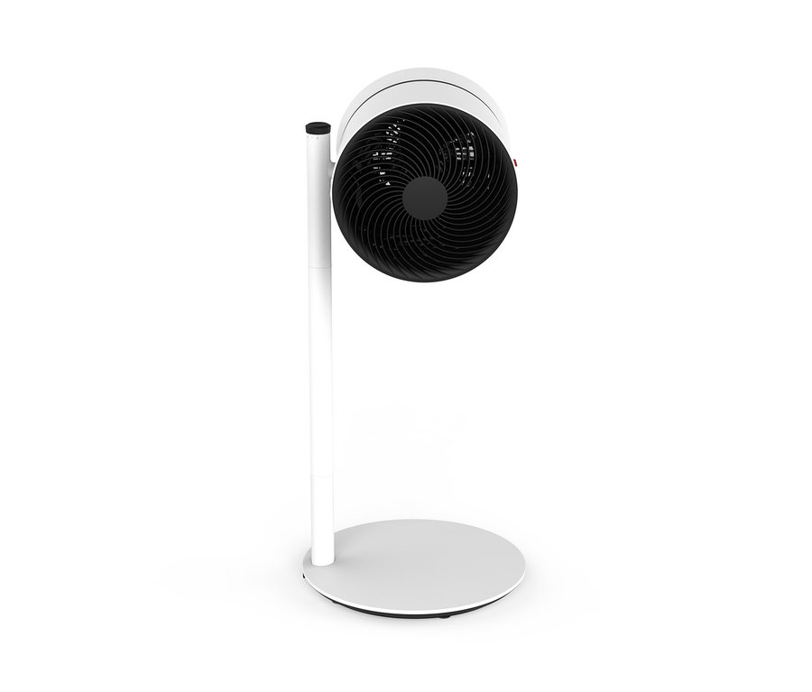 Ein weißer Boneco Air-Shower-Ventilator Clean & Cool F220CC auf weißem Hintergrund.