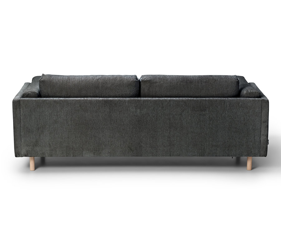 Anthrazitfarbenes 2,5-Sitzer-Sofa.