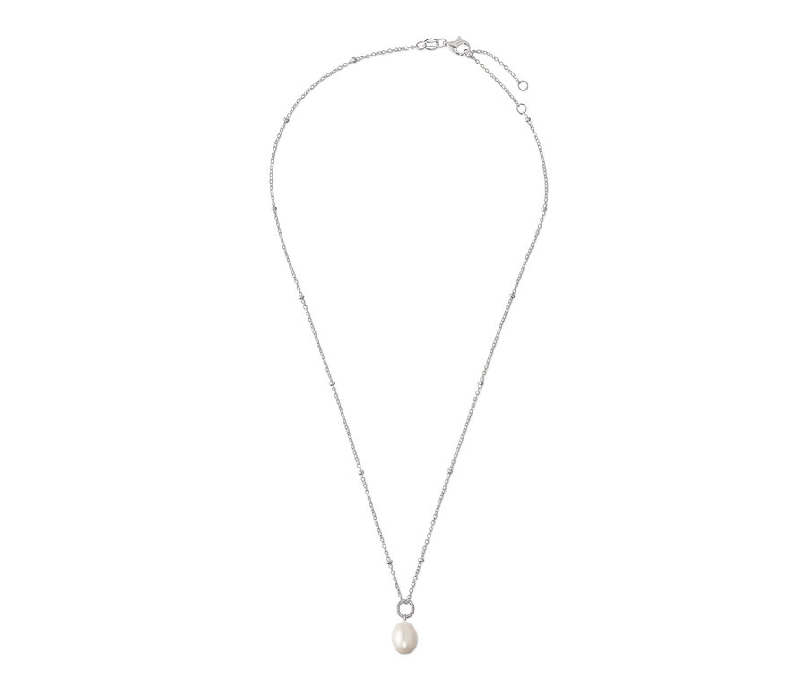 Kette aus 925 Silber mit Süßwasserzuchtperle.
