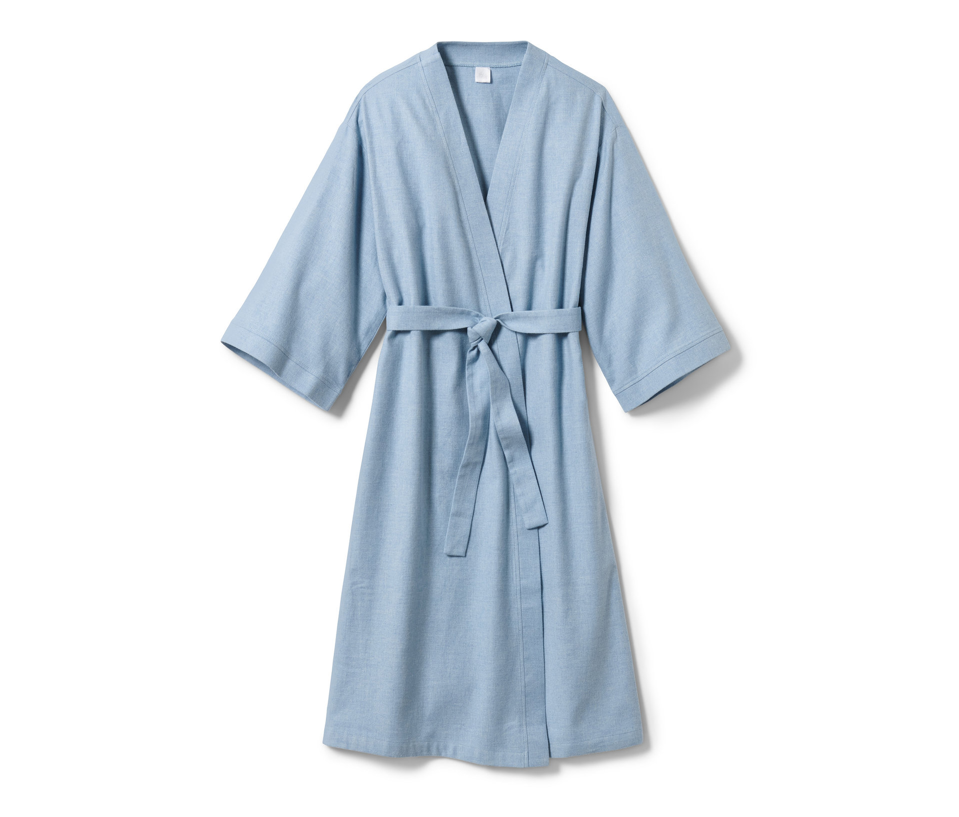 Flanell-Morgenmantel - Damen - Gr. S - blau - blau