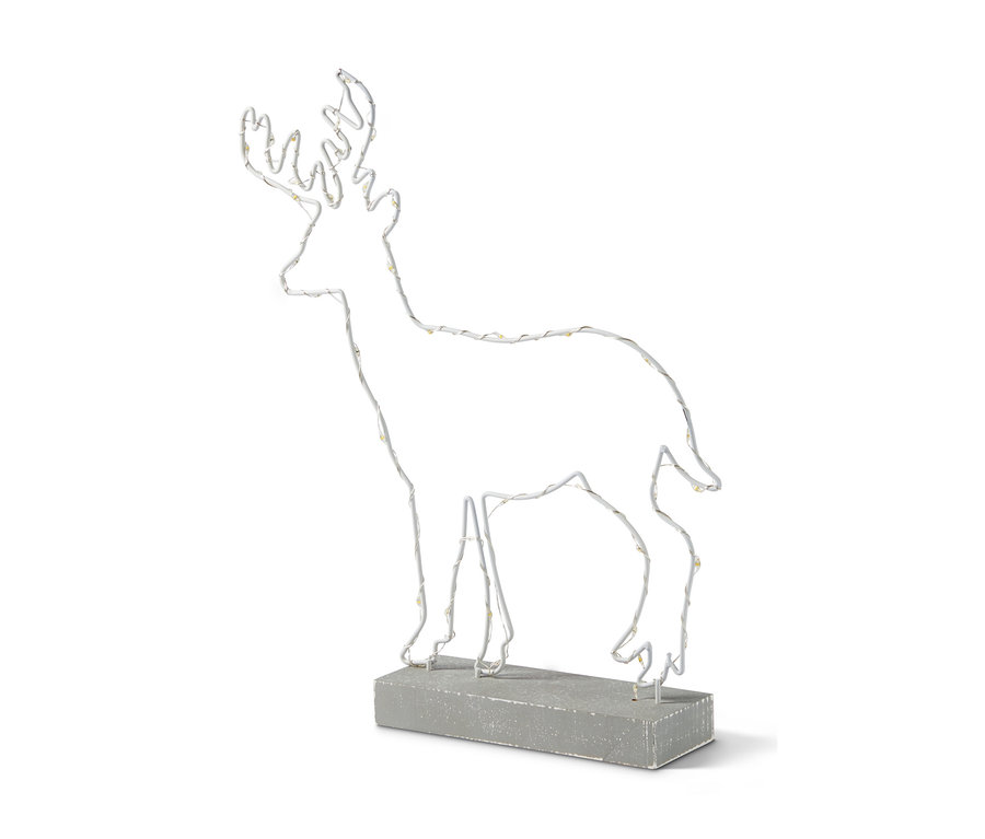 LED-Hirsch auf einem grauen Sockel.