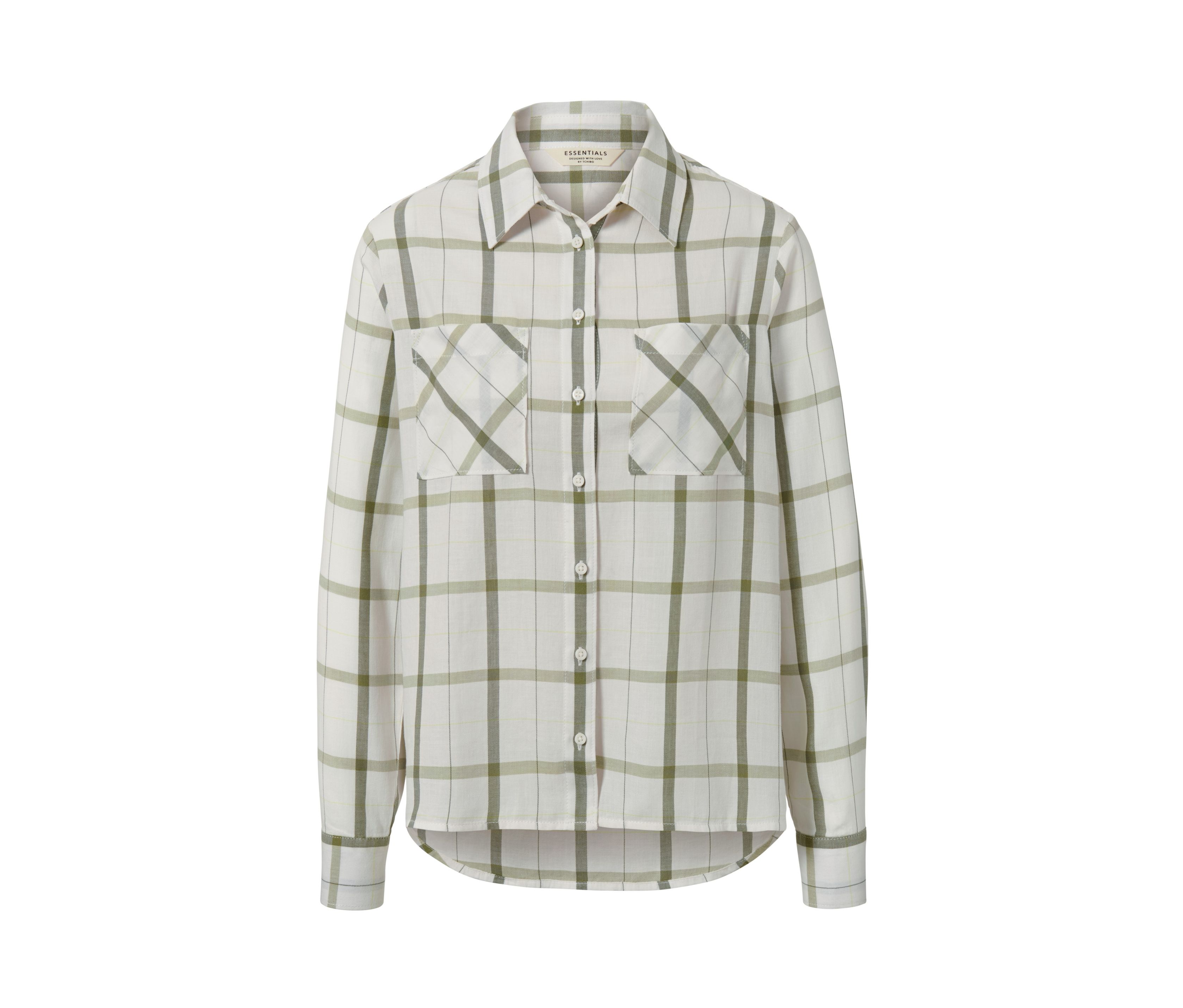 Tchibo - Karierte Bluse aus Baumwoll-Flanell - Damen - Gr. 40 - weiß/kariert