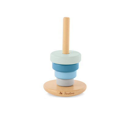 Pinolino Stapelturm »Ruby« aus Holz mit Ringen in Pastellfarben.