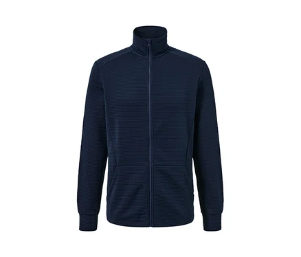 Dunkelblaue Funktionsjacke mit Reißverschluss.