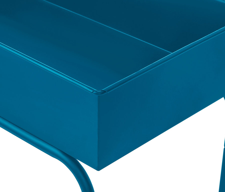 Detailaufnahme einer blauen Plant-Box.