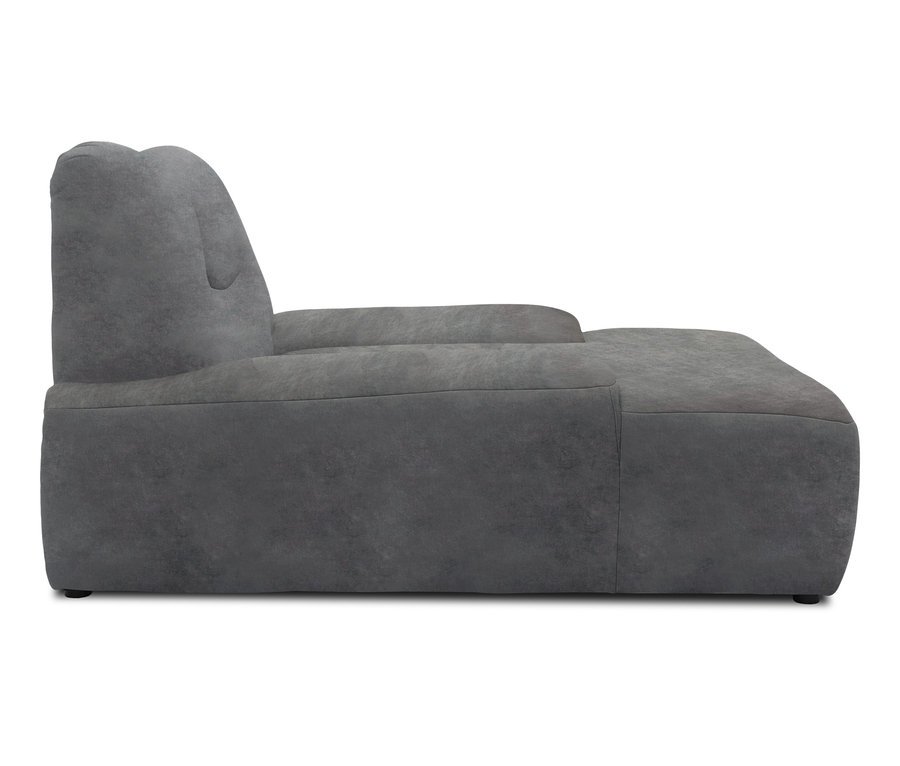 Seitenansicht des anthrazitfarbenen 1,5-Sitzer-Sessels »Cesena«.