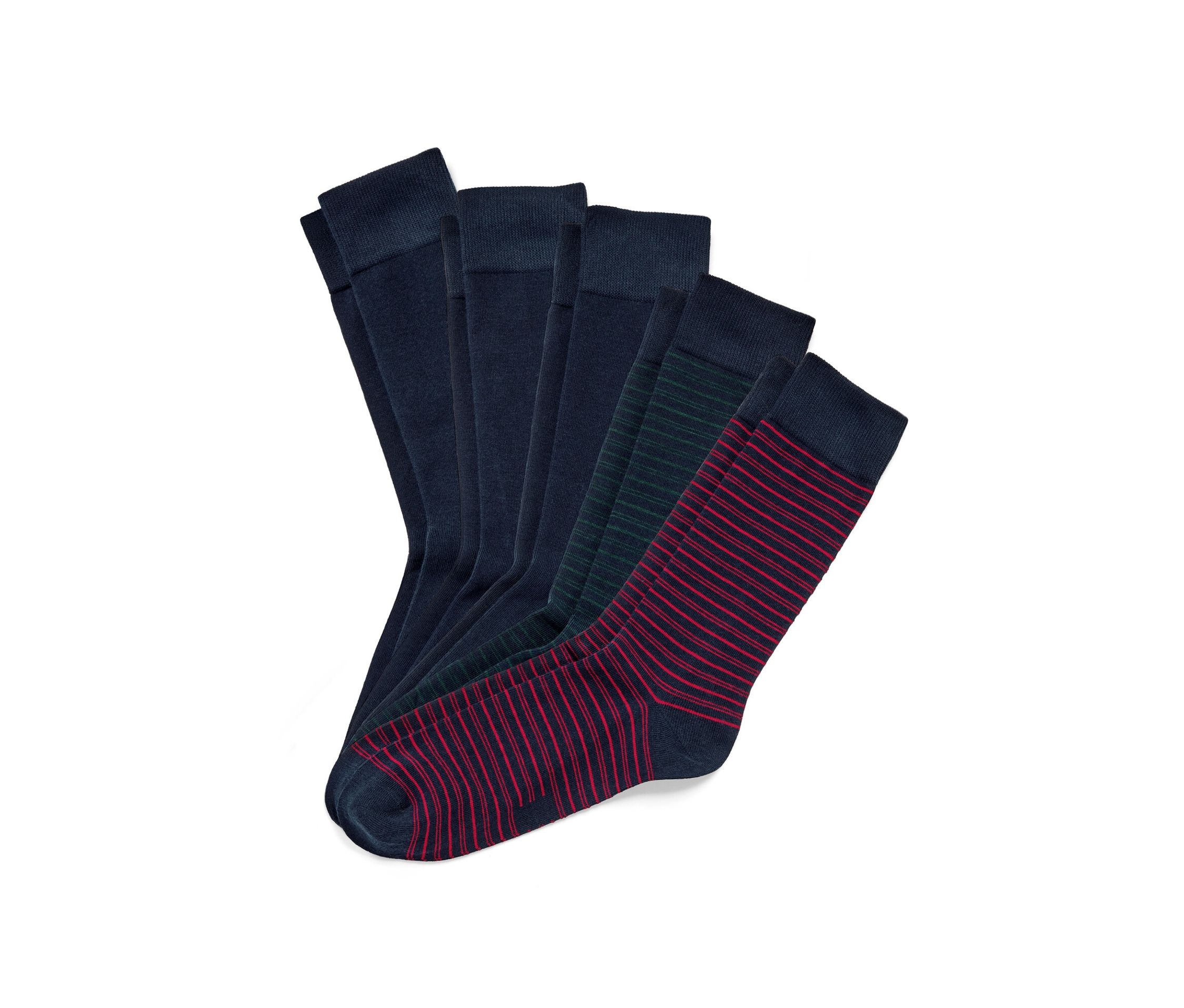 Tchibo - 5 Paar Socken - Herren - Gr. 44-46 - dunkelblau/gestreift