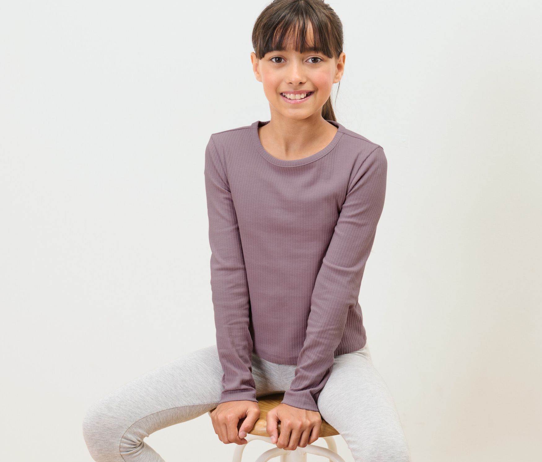 Thumbnail - Tchibo - Kinder-Langarmshirt mit Rippstruktur - Mädchen - Gr. 122/128 - rosa