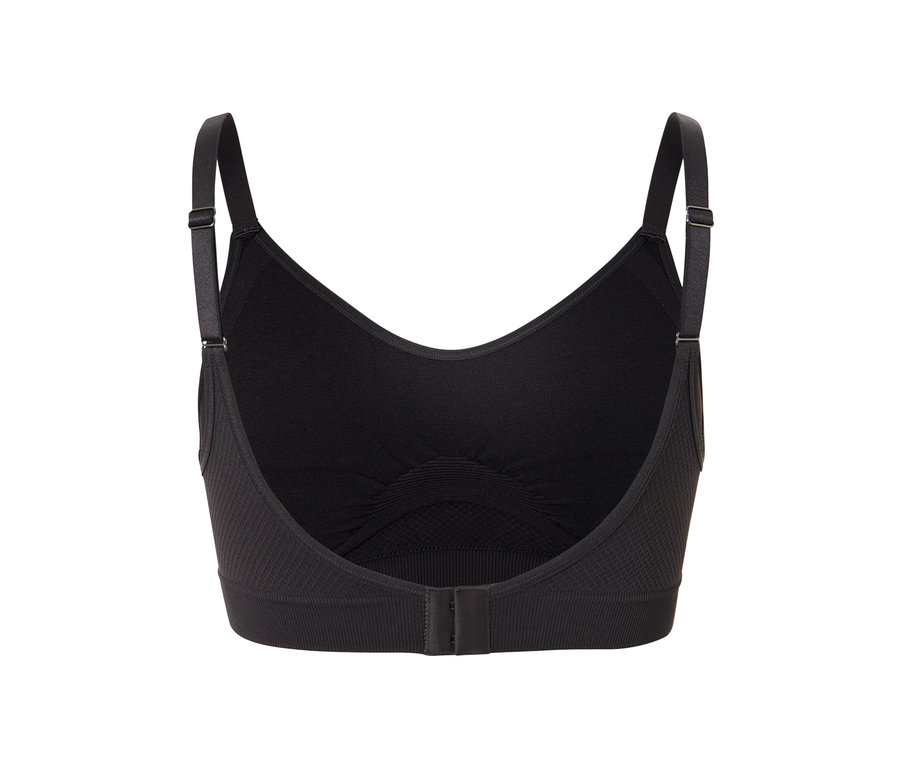 Nahaufnahme eines braunen Seamless-Sport-BHs aus dem 2er-Set.