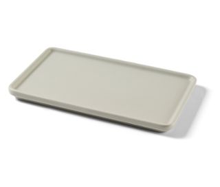 Rechteckiges Keramik-Tablett in Creme.