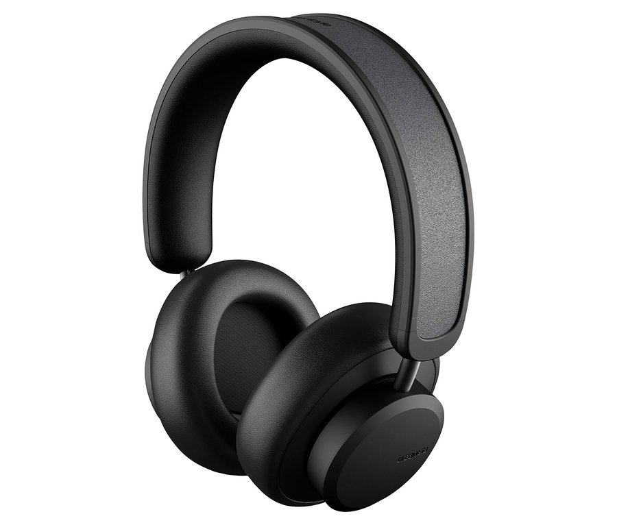 Schwarze solarbetriebene Kopfhörer »Urbanista Los Angeles« auf weißem Hintergrund.