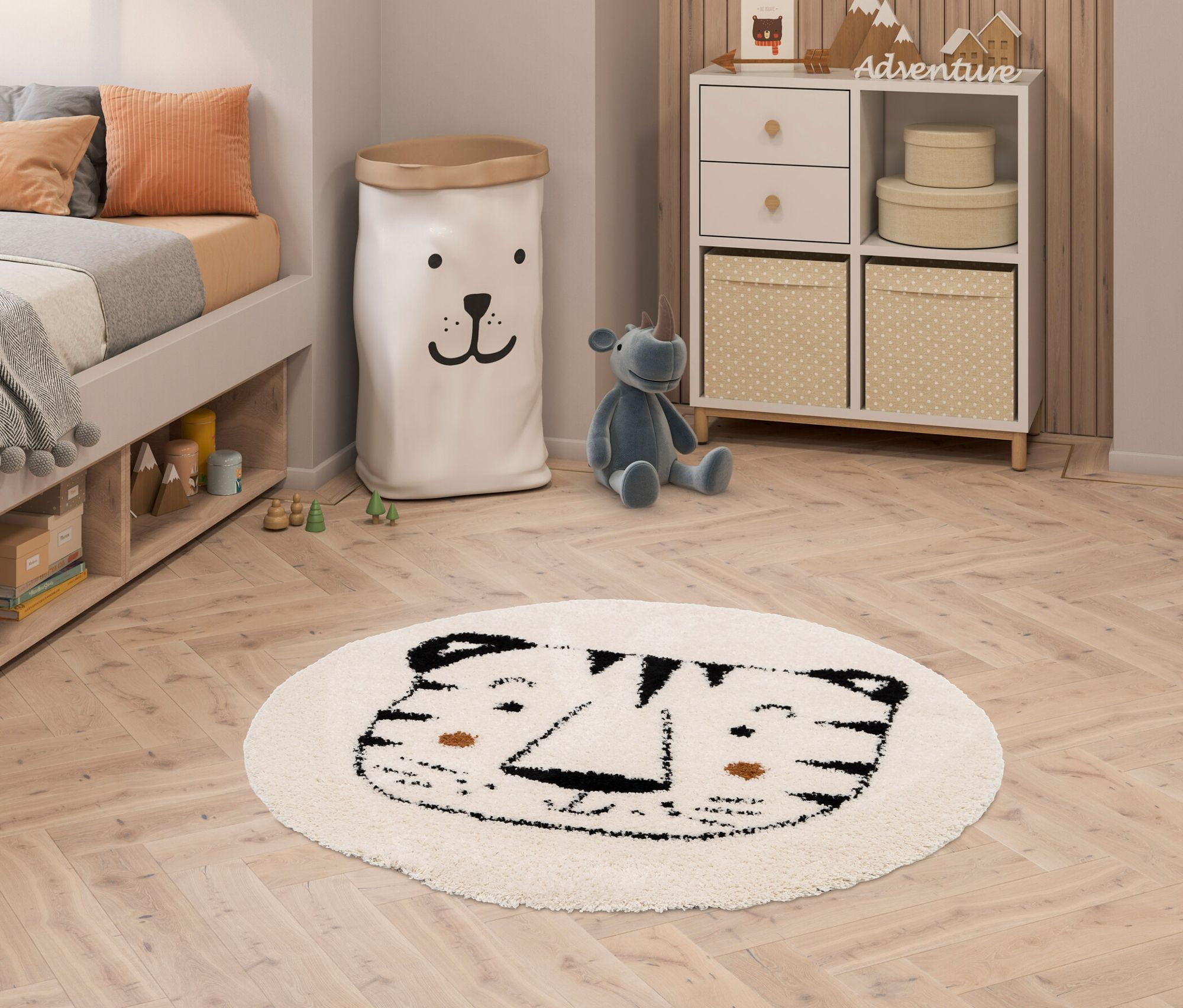 Thumbnail - Tchibo - Kinderteppich Nomad Tiger - weiß