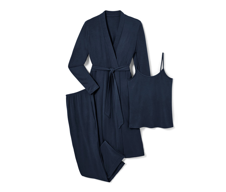 Ein marineblaues Pyjama-Set.