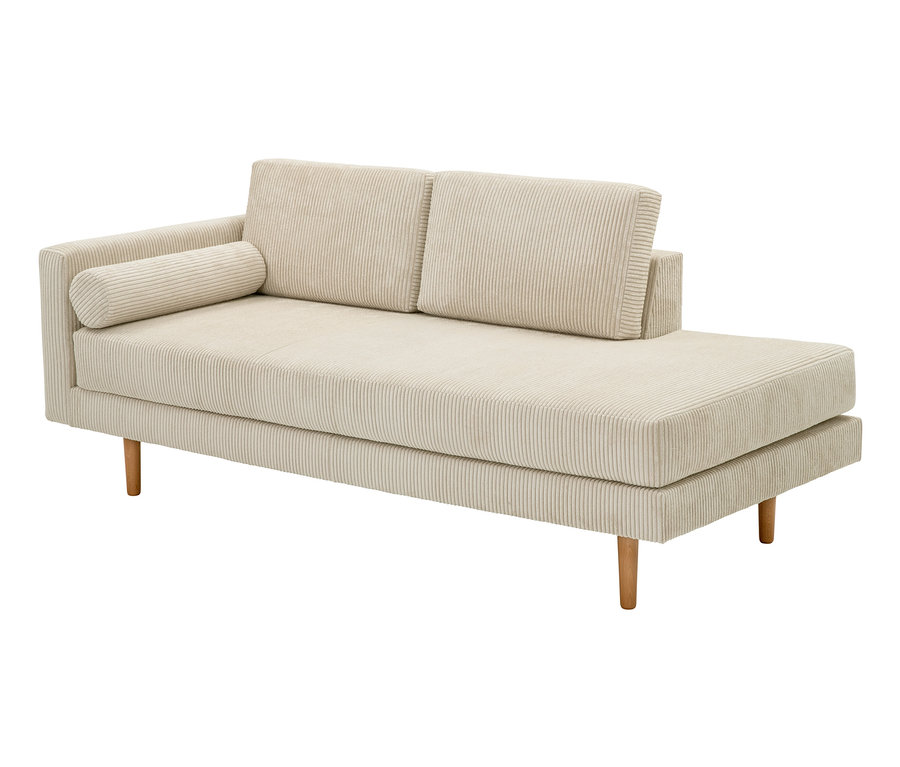 Beige Cord-Recamiere »Ivo« links.