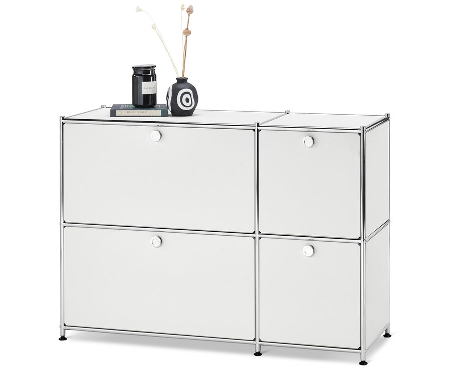 Weißes Sideboard »CN3« mit 4 Klappen.