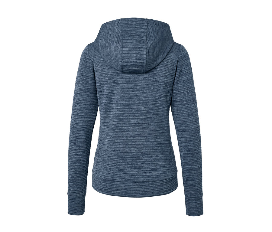 Dunkelblaue Kapuzenjacke von hinten.