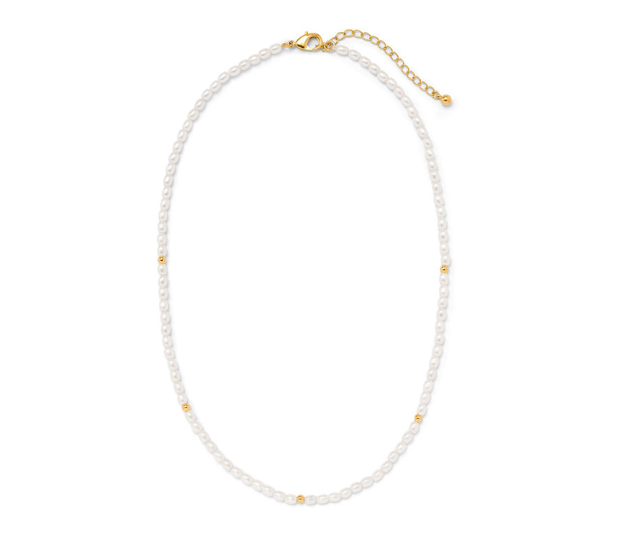 Kette aus Glasperlen mit goldenem Verschluss.