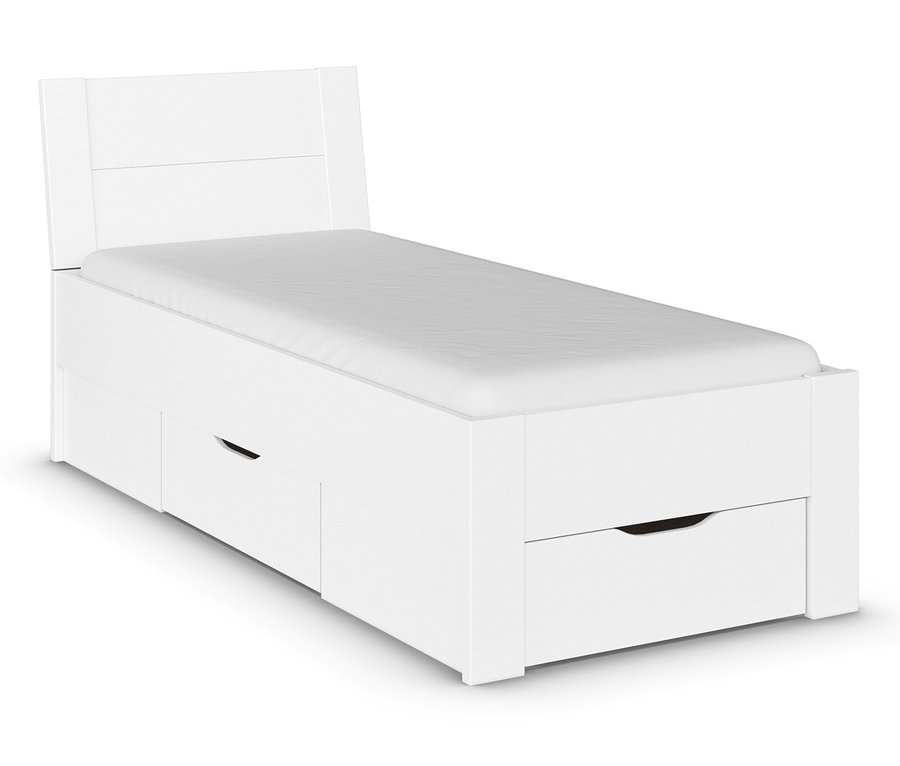 Weißes rauch Bett »Aditio Beds«, 90 cm, mit zwei Schubladen.