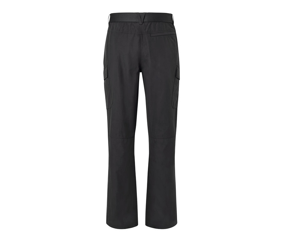 Schwarze Outdoorhose mit Moskito-Schutz.