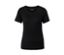 Schwarzes T-Shirt mit Merinowolle.