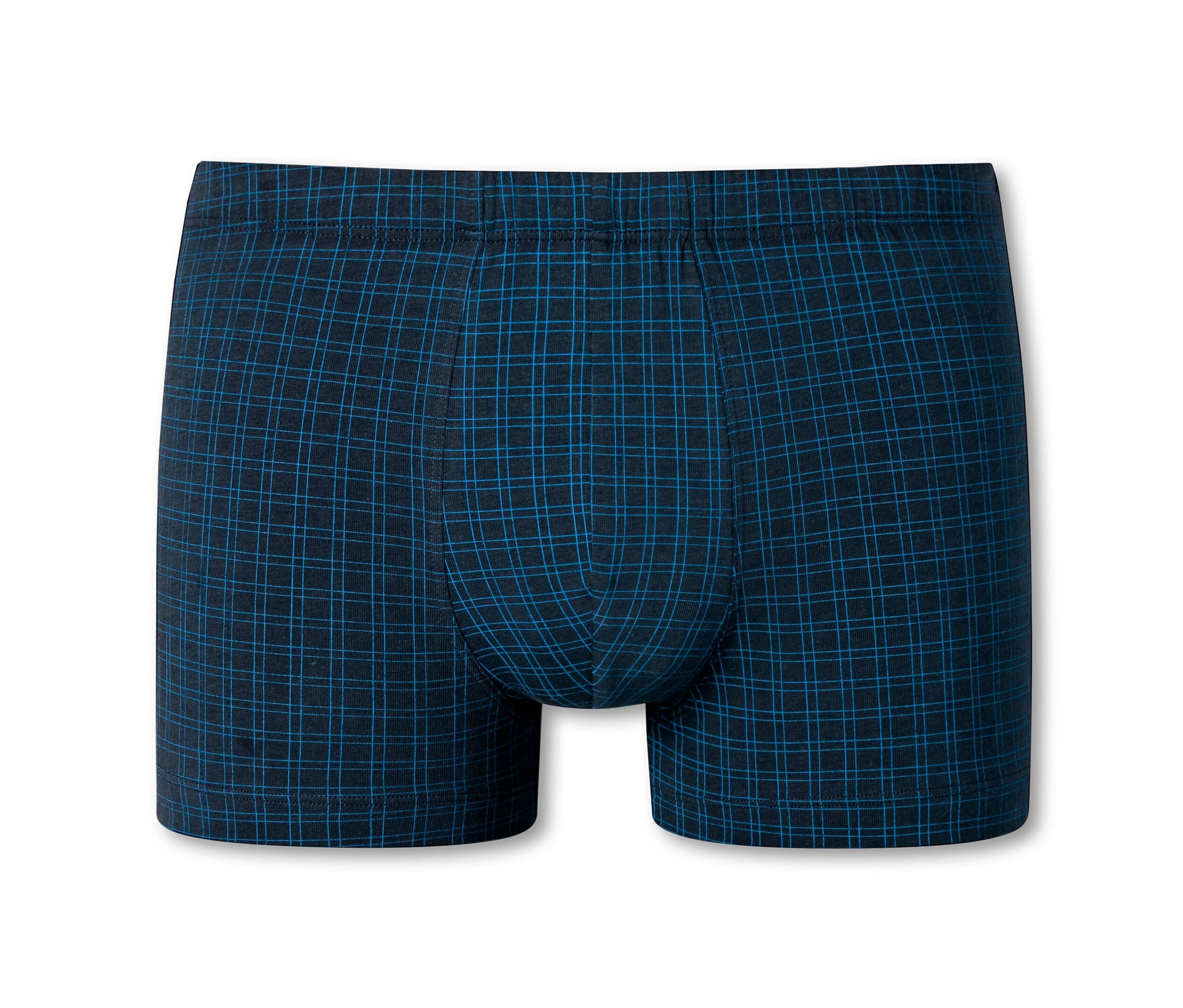 Schiesser Shorts - Gr. L/6 - dunkelblau/kariert