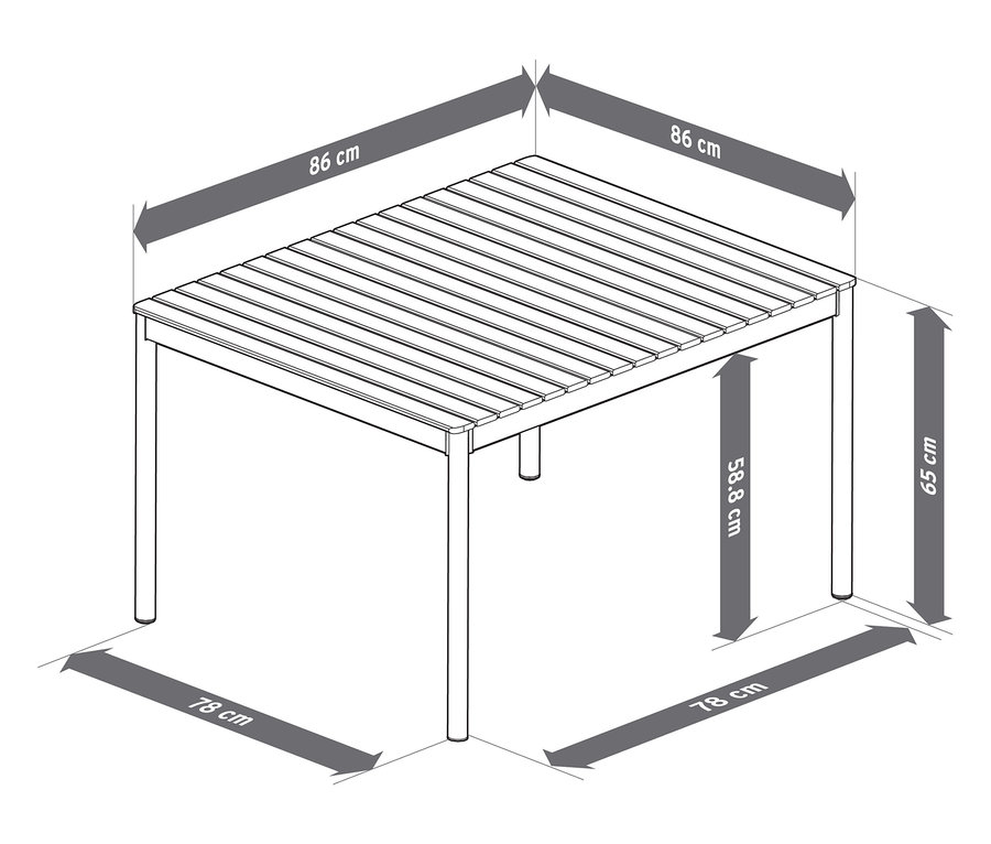 Abbildung der Maßecke »Elin« mit Breiten von 86 cm und Tiefen von 78 cm.