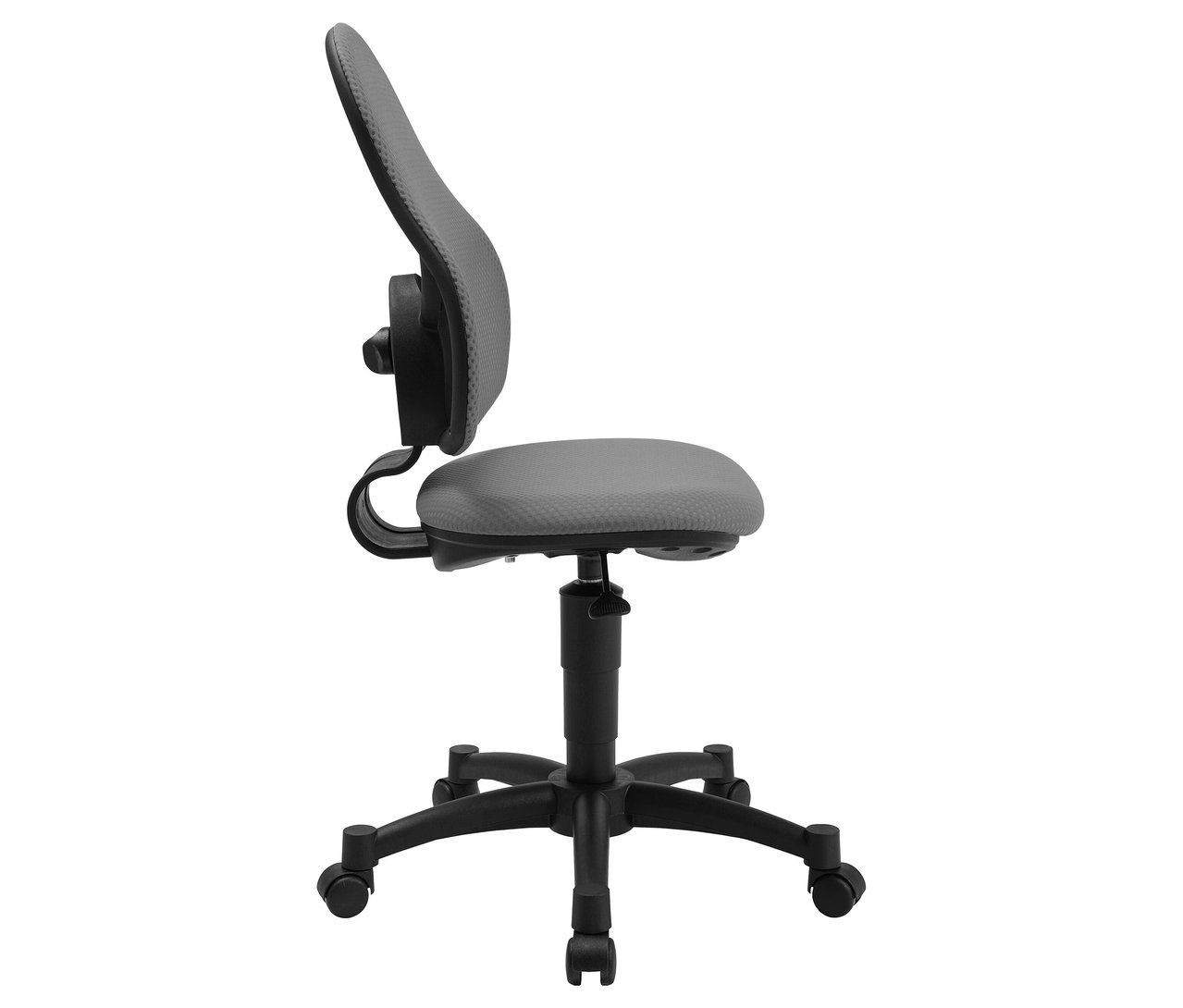 Grauer Topstar Stuhl »Open Art Junior« seitlich auf weißem Grund.