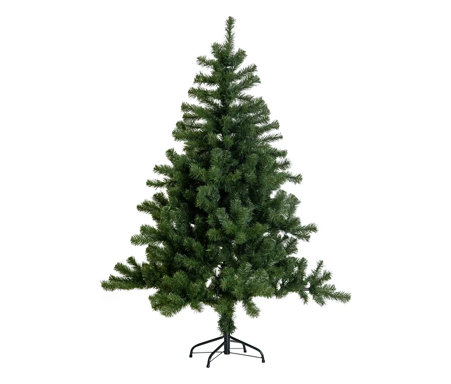 Grüner künstlicher Weihnachtsbaum »New Quebec«, 150 cm hoch, auf schwarzem Metallständer.