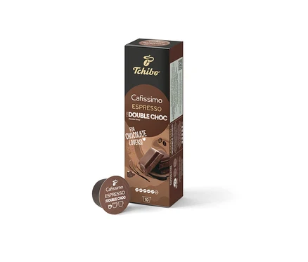 Packung und Kapsel Cafissimo Flavoured Espresso Double Choc - 10 Kapseln.