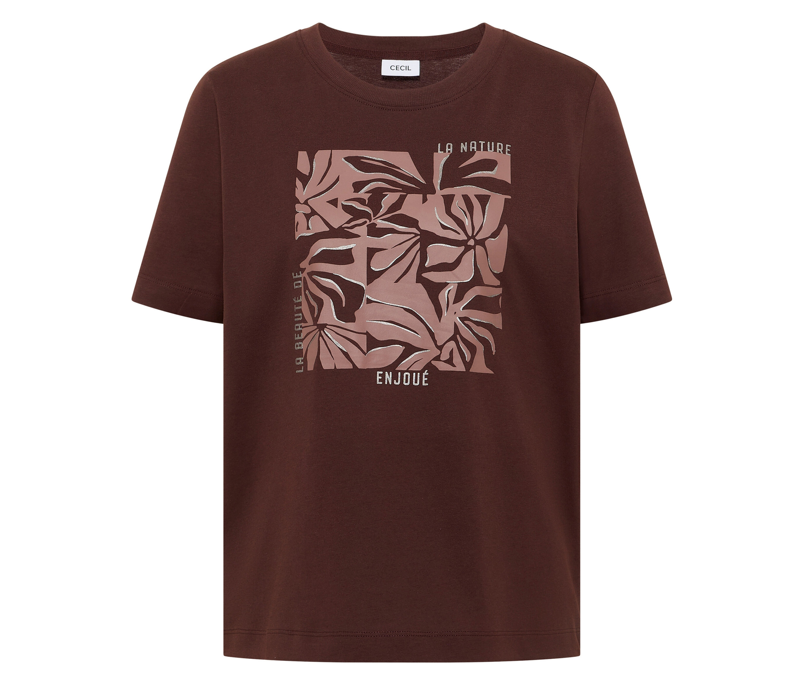 Cecil Placement-Shirt - Damen - Gr. XXL - braun - braun