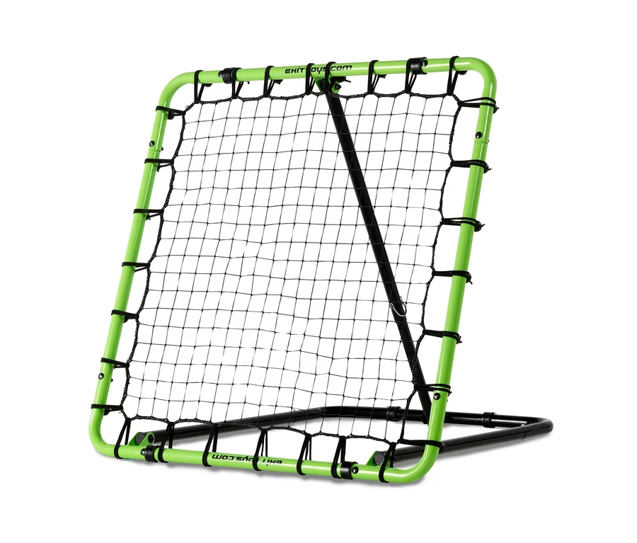 Ein grüner EXIT Fußball-Rebounder »Tempo 1000« mit schwarzem Netz.