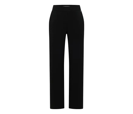 Schwarze CECIL Stoffhose mit geradem Bein und hohem Bund.