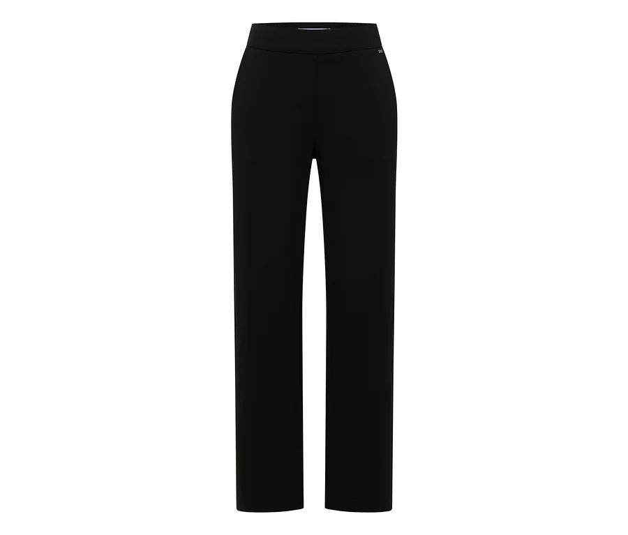 Schwarze CECIL Stoffhose mit geradem Bein und hohem Bund.