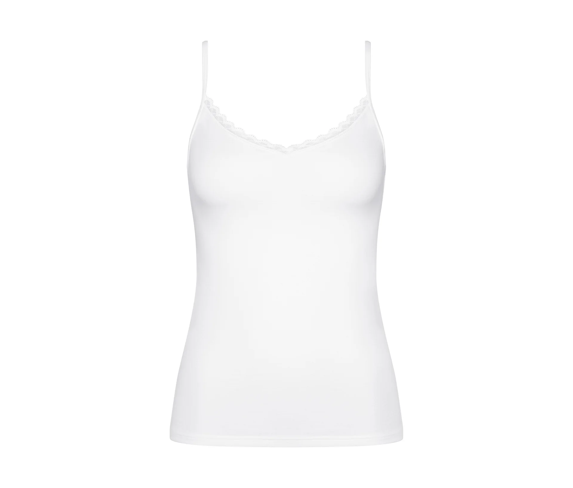 Triumph Damen Feel Of Cotton Spaghetti Top Weiß Baumwolle 36 - Bild 5