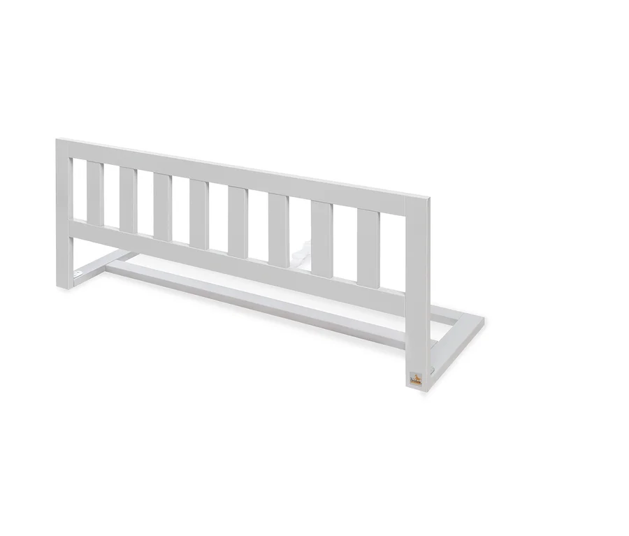 Nahaufnahme eines grauen Pinolino Bettschutzgitters »Classic« mit 90 cm Länge.