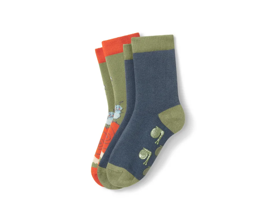 Zwei Paar Kinder-Antirutsch-Socken.