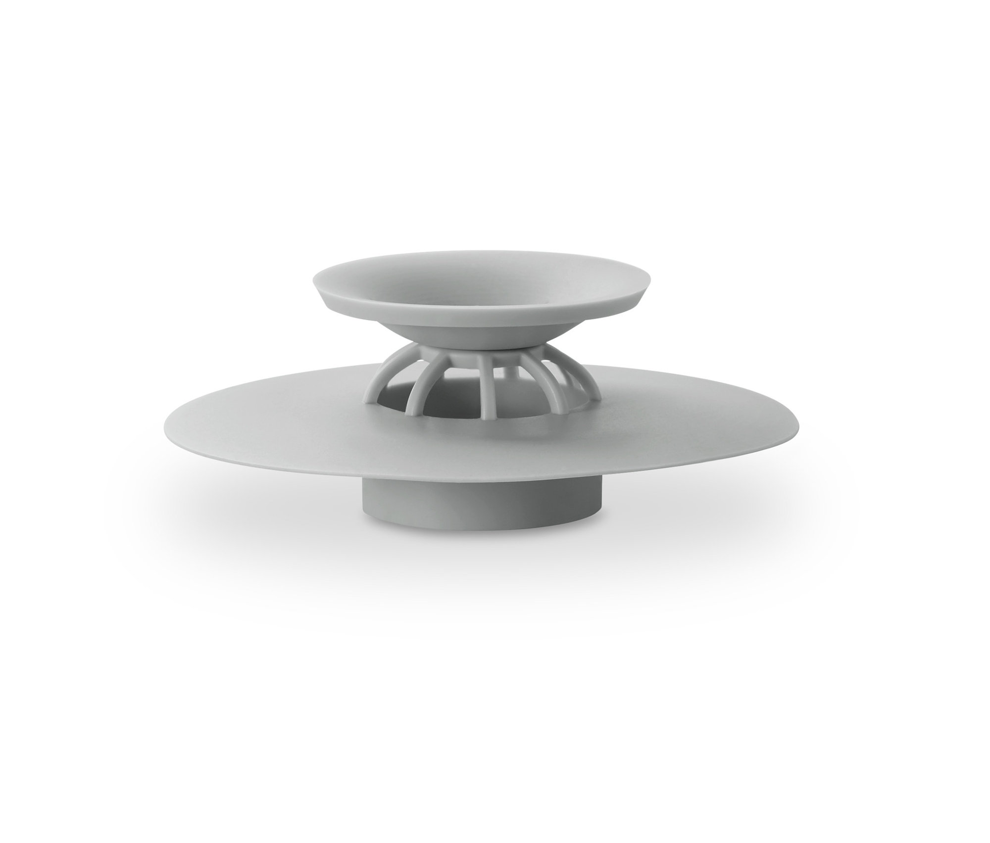 Graues Silikon-Abflusssieb- und -Stöpselverschluss, 2 in 1.