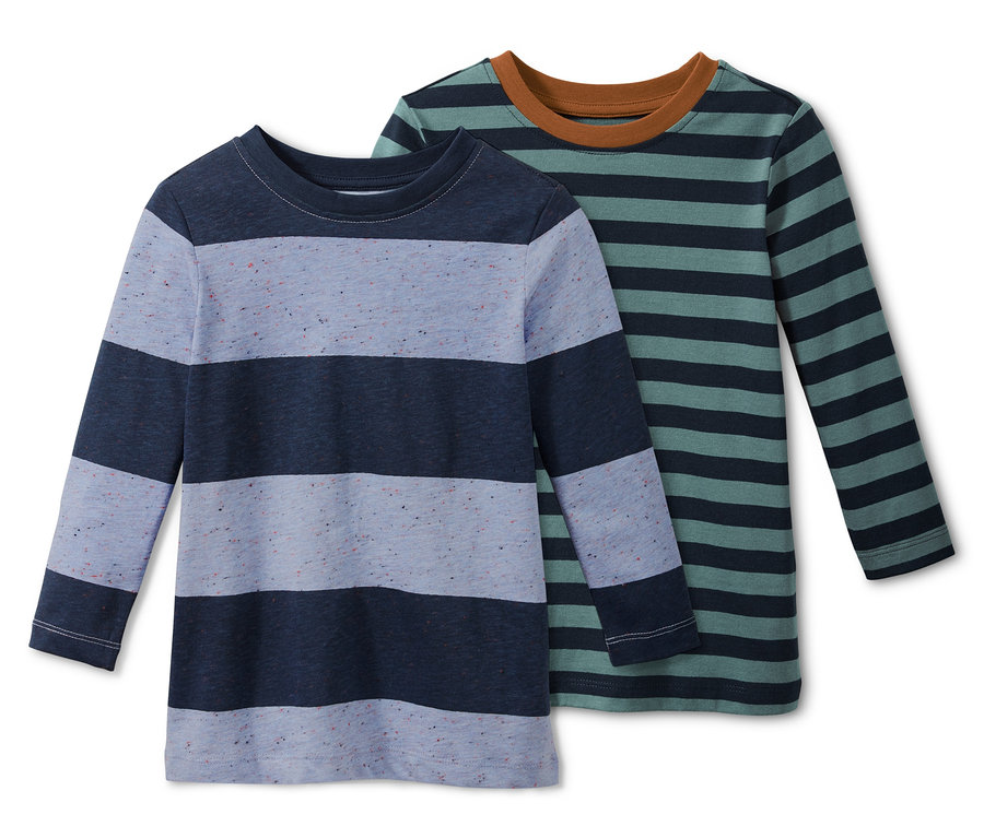 Zwei gestreifte Langarmshirts.