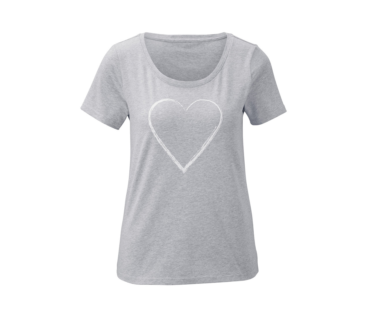 Grauer Shorty-Pyjama mit weißem Herz in der Mitte.