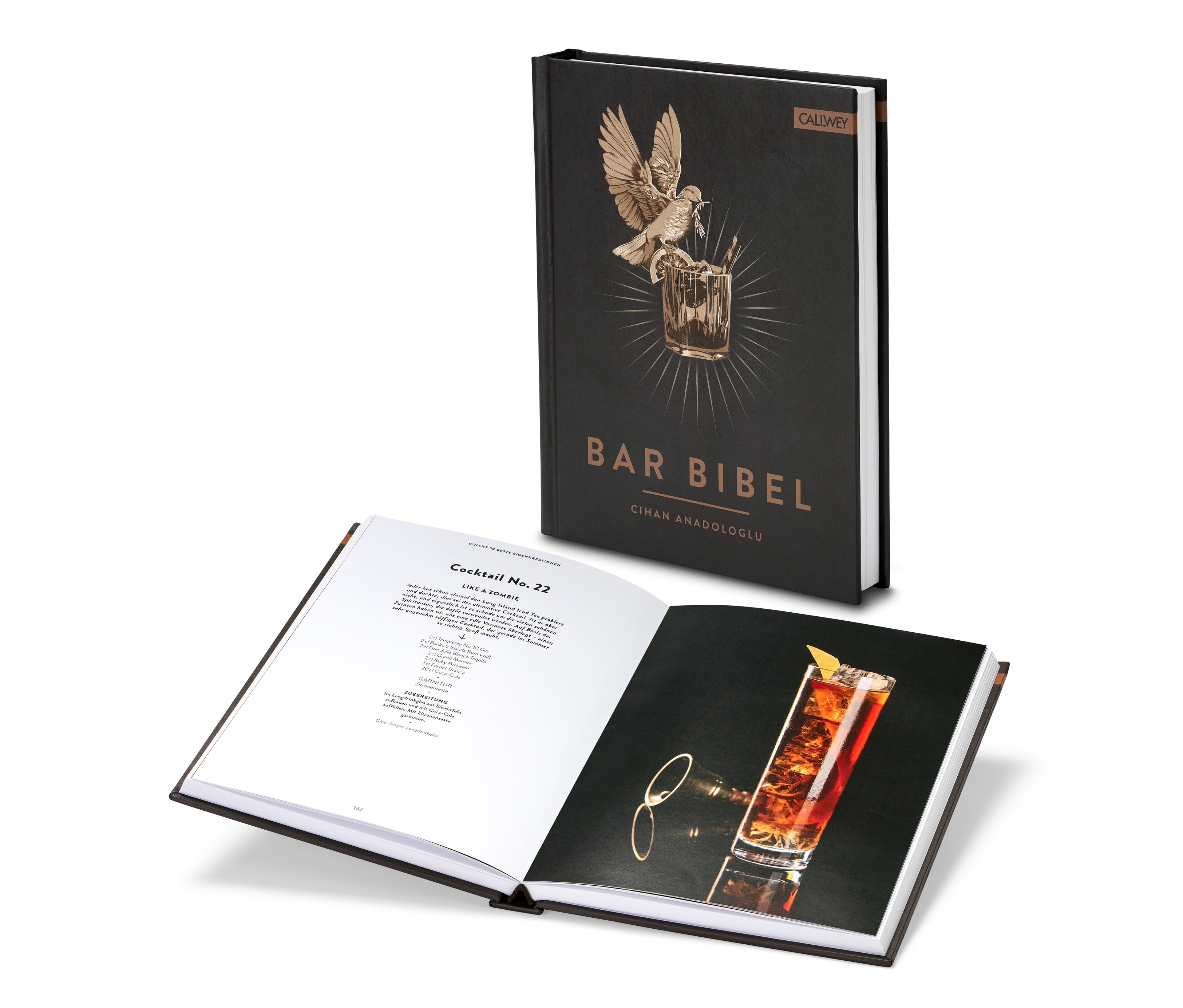 Offenes Buch "Bar Bibel" neben geschlossenem Buch "Bar Bibel".
