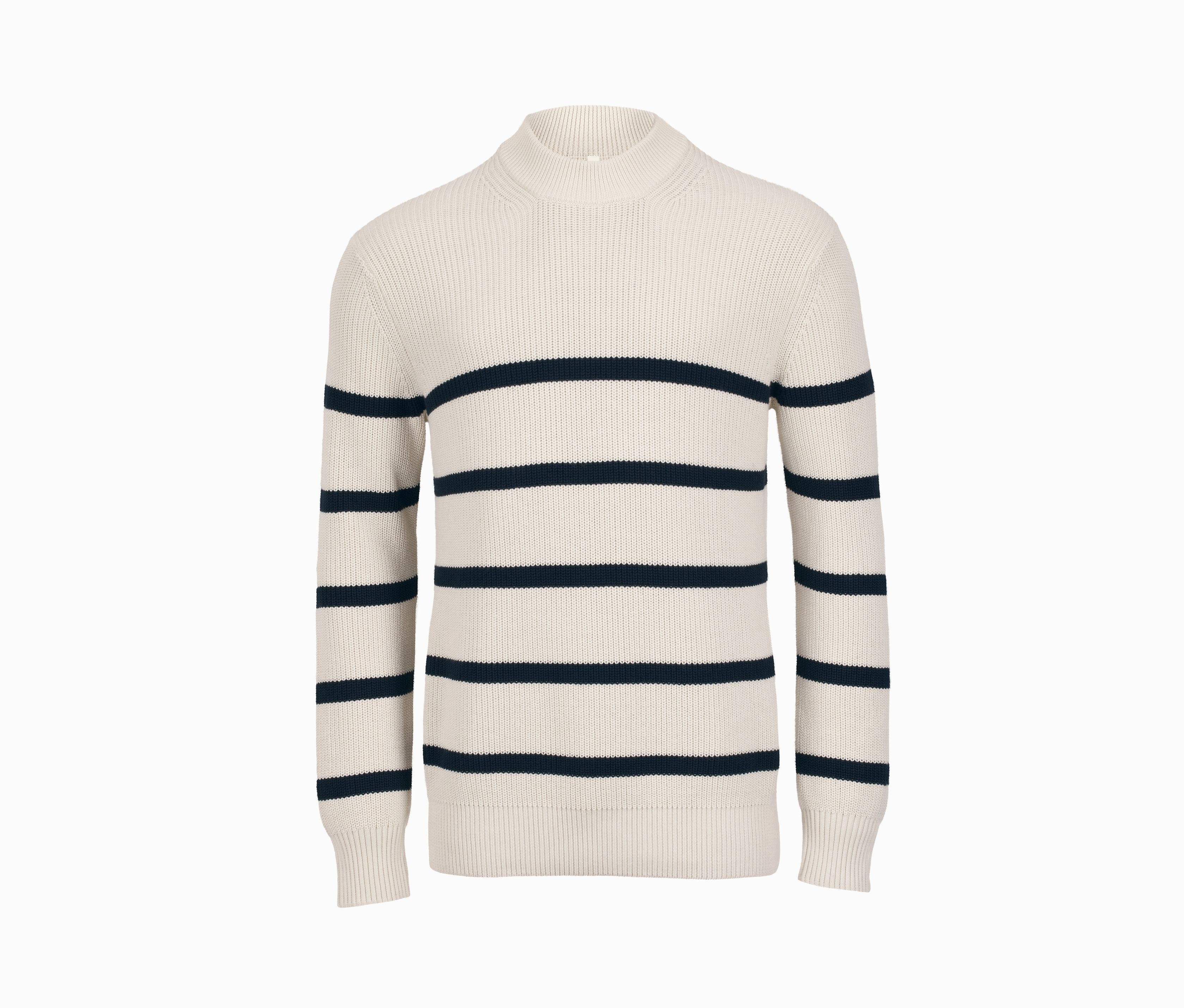 Thumbnail - Tchibo - Strickpullover - Herren - Gr. XL - weiß/gestreift