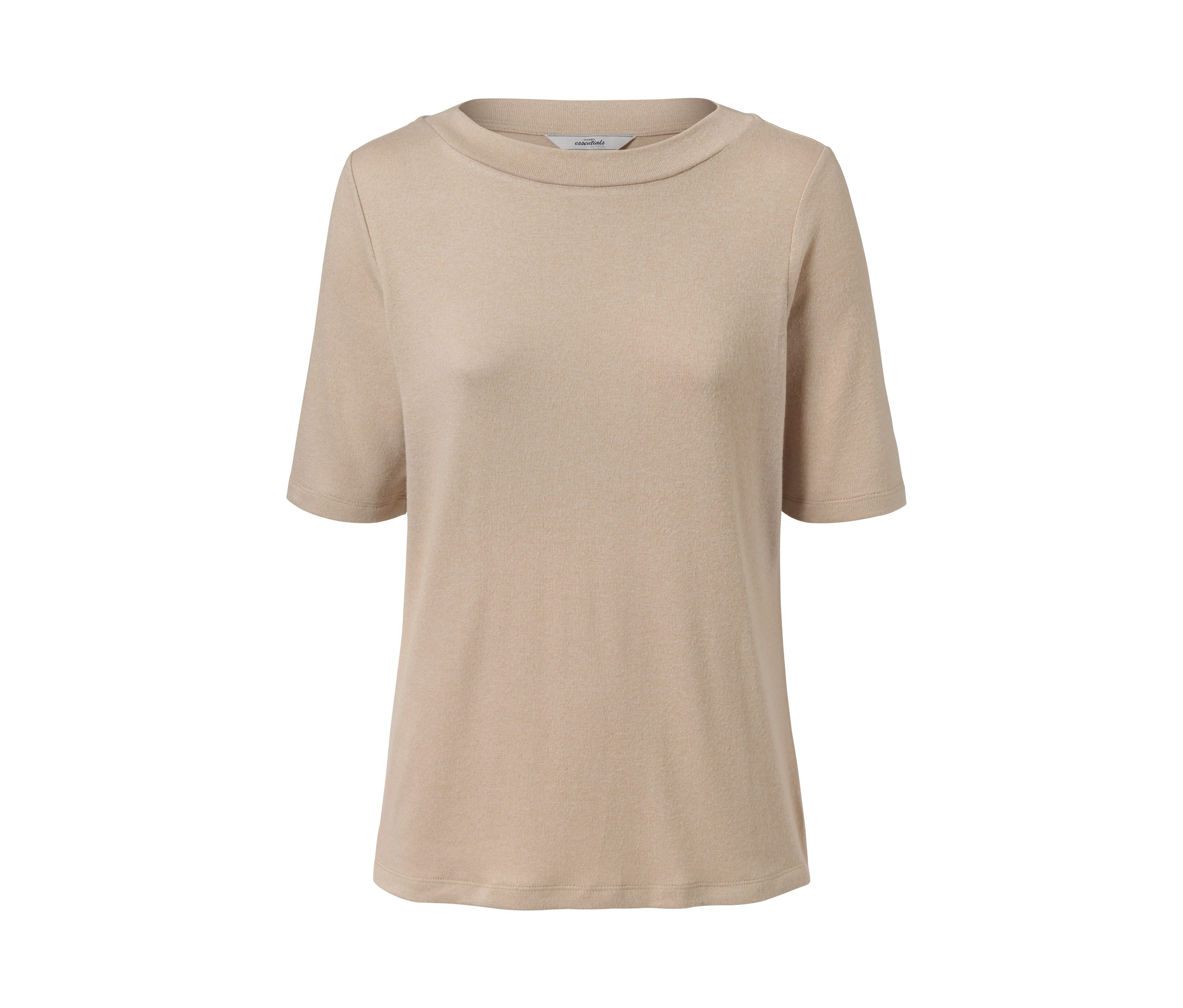 Ein beiges Halbarmshirt.