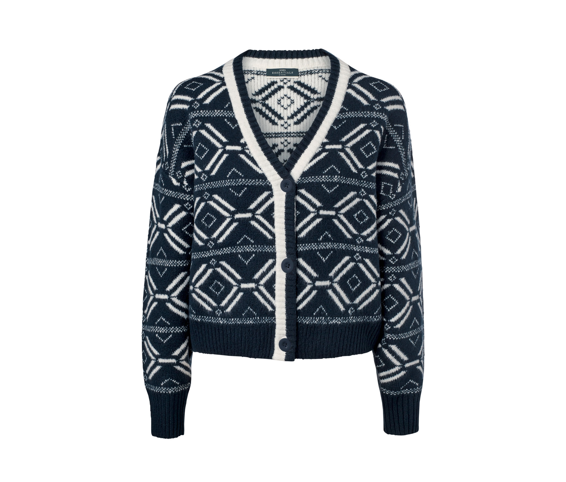 Tchibo - Norweger-Cardigan - Damen - Gr. L - weiß/jacquard