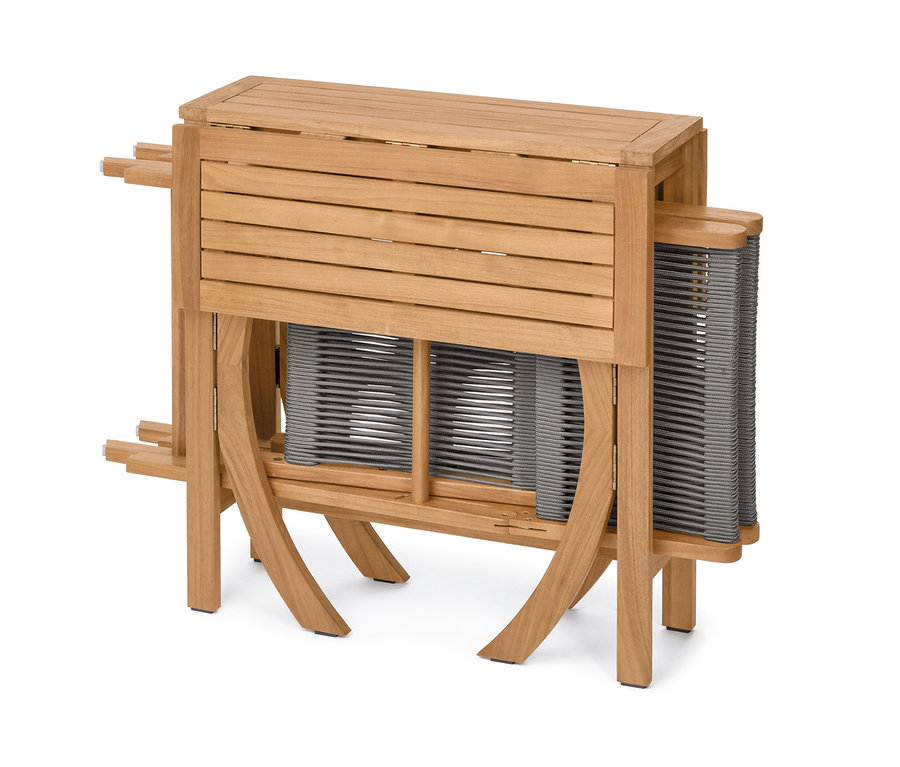 Zusammengeklapptes Balkon-Set »Lenja« mit Textilgeflecht.