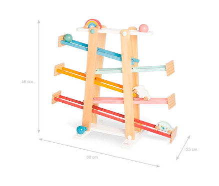Pinolino Kugelbahn »Regenbogen Kuno« mit bunten Bahnen und Kugeln.