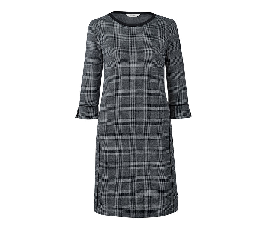 Ein Sweatkleid mit 3/4-Arm und Karomuster.
